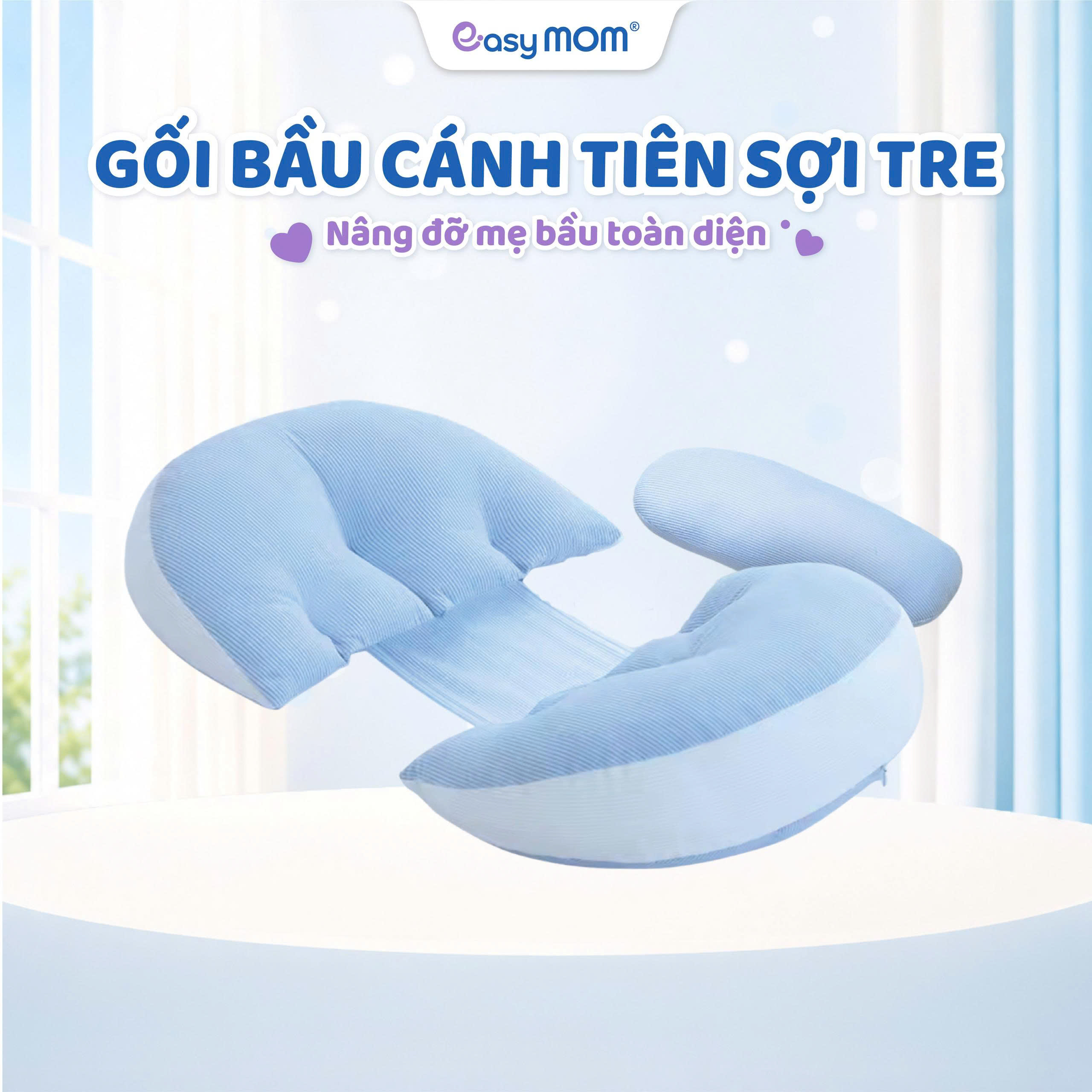 Gối bầu cánh tiên Easy MOM sợi tre