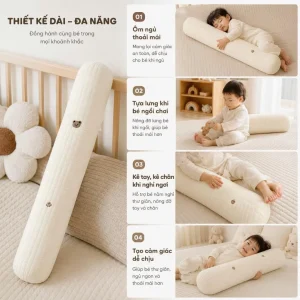 Gối ôm cho bé với thiết kế dáng dài, ôm trọn cơ thể con